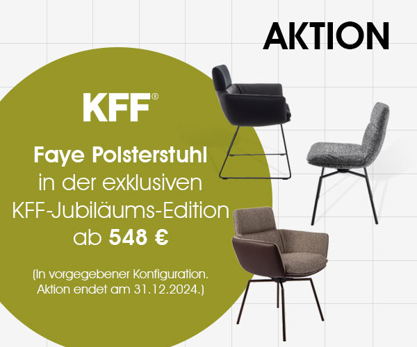 Faye Polsterstühle von KFF in der Jubiläums-Edition: Jetzt zum Aktionspreis