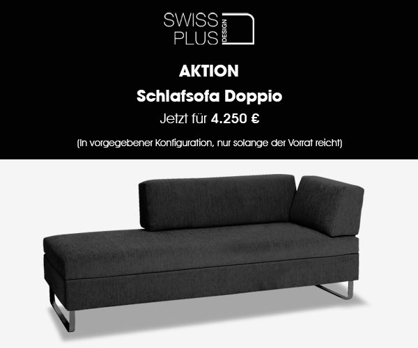 Schlafsofa Doppio inkl. gratis Komfortauflage von Swiss Plus: Jetzt auf Lager und zum Aktionspreis