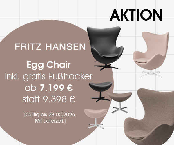 Loungesessel Egg Chair von Fritz Hansen mit gratis Hocker: Jetzt zum Aktionspreis
