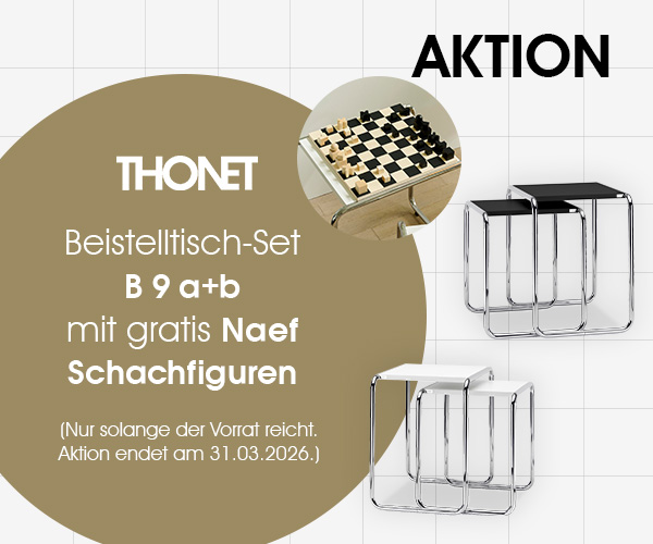 Beistelltisch-Set B 9 a+b von Thonet mit gratis Naef Schachfiguren: Limitiert auf 100 Stück