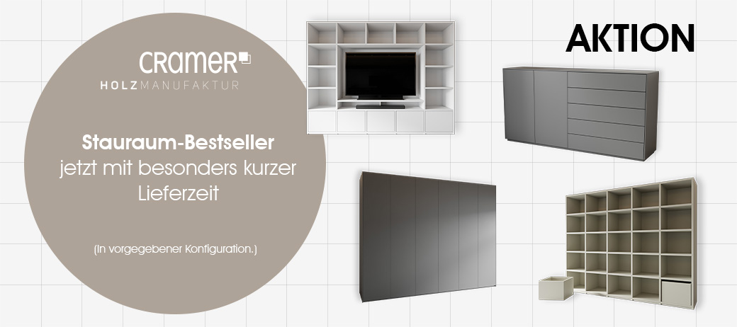 Stauraum-Bestseller aus der Cramer Holzmanufaktur: Cramer Schnelllieferprogramm