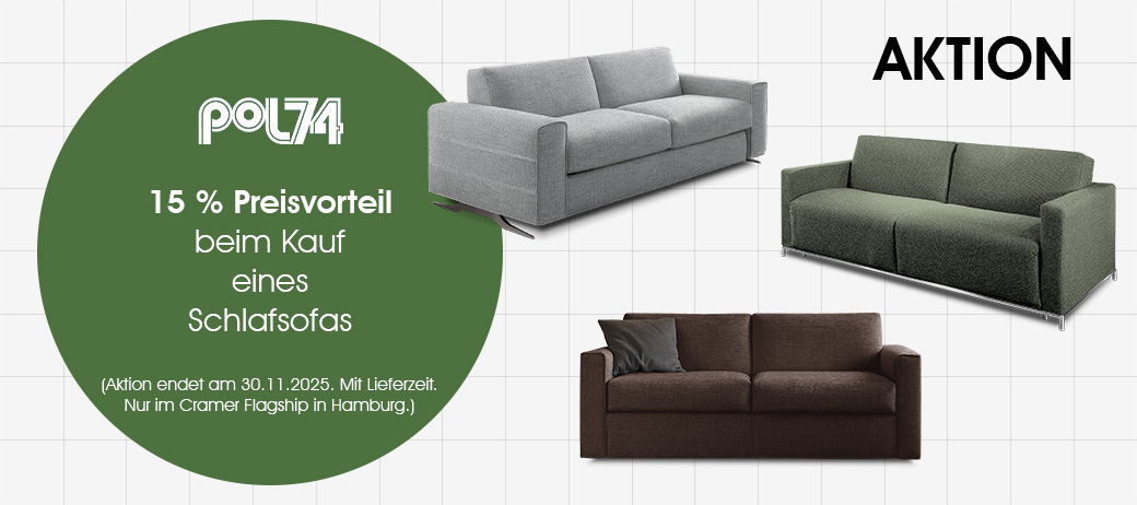15 % Preisvorteil auf alle Schlafsofas von Pol74: Jetzt zum Aktionspreis