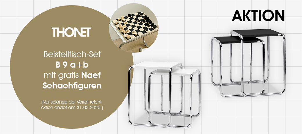 Beistelltisch-Set B 9 a+b von Thonet mit gratis Naef Schachfiguren: Limitiert auf 100 Stück