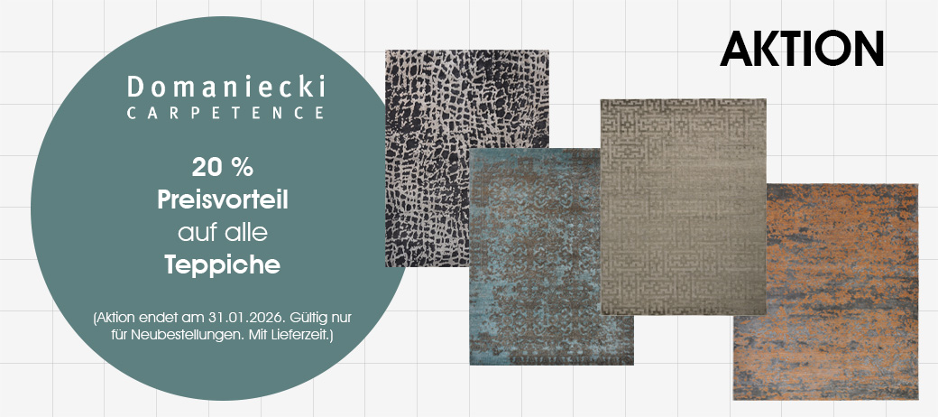20 % Preisvorteil auf alle Teppiche von Domaniecki: Jetzt zum Aktionspreis