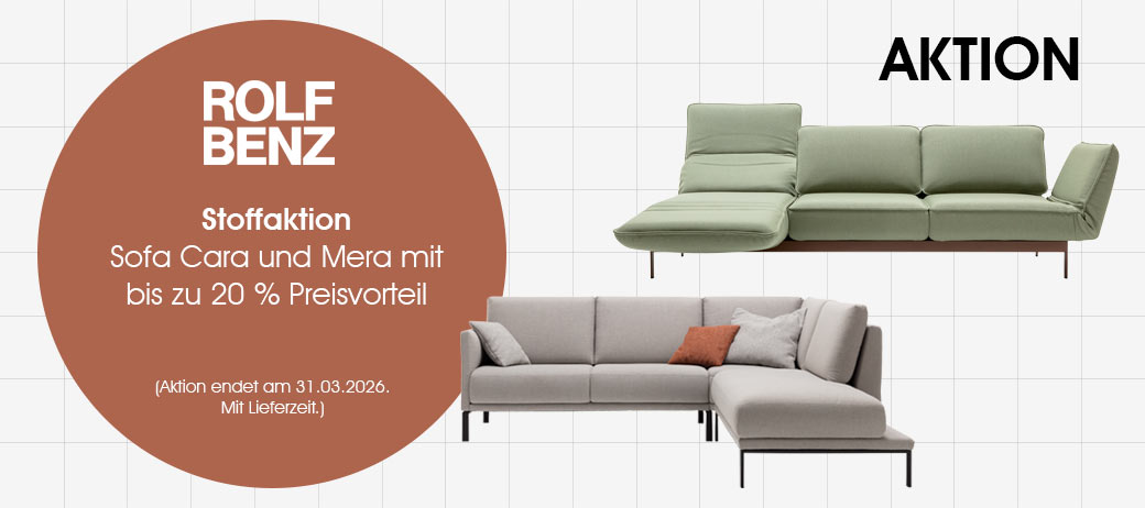 Sofa Cara und Mera von Rolf Benz - Stoffaktion: Jetzt zum Aktionspreis
