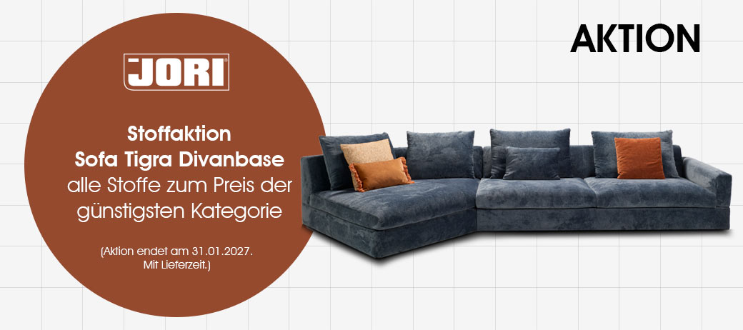 Sofa Tigra Divanbase von JORI mit Stoffvorteil: Jetzt zum Aktionspreis