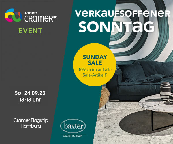 Verkaufsoffener Sonntag in Hamburg am 24.09. von 13-18 Uhr: Cramer Flagship