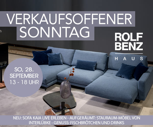 Verkaufsoffener Sonntag im Rolf Benz Haus Hamburg am 28.9. von 13-18 Uhr: Rolf Benz Haus Hamburg