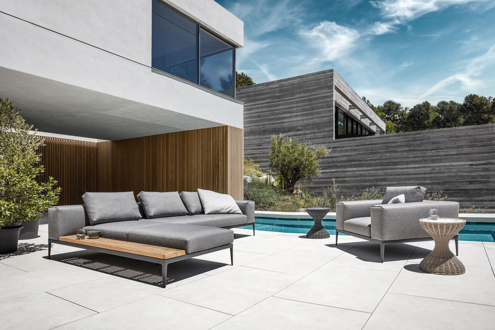 Grid Chaiselounge von Gloster