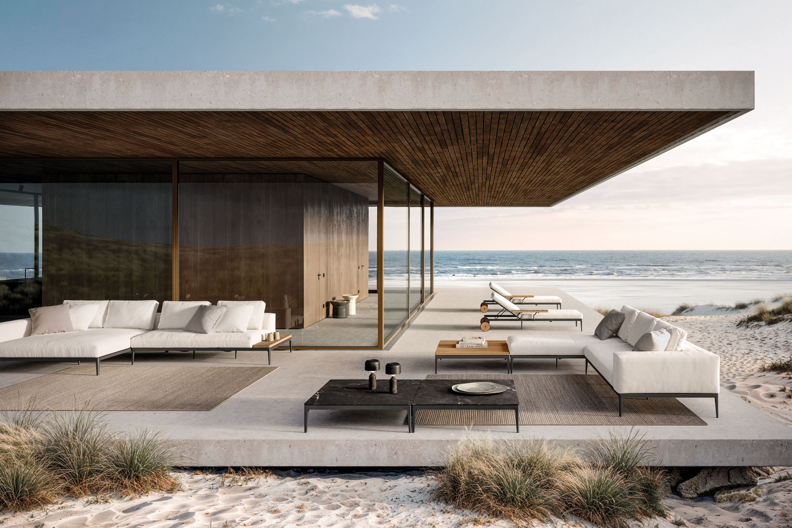 Grid Chaiselounge von Gloster