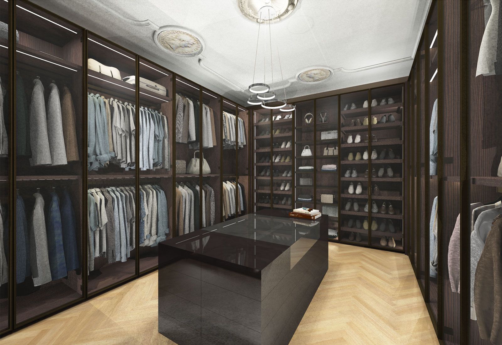 Altbau am Ku'damm - Detailgetreues Rendering des Ankleidezimmers
