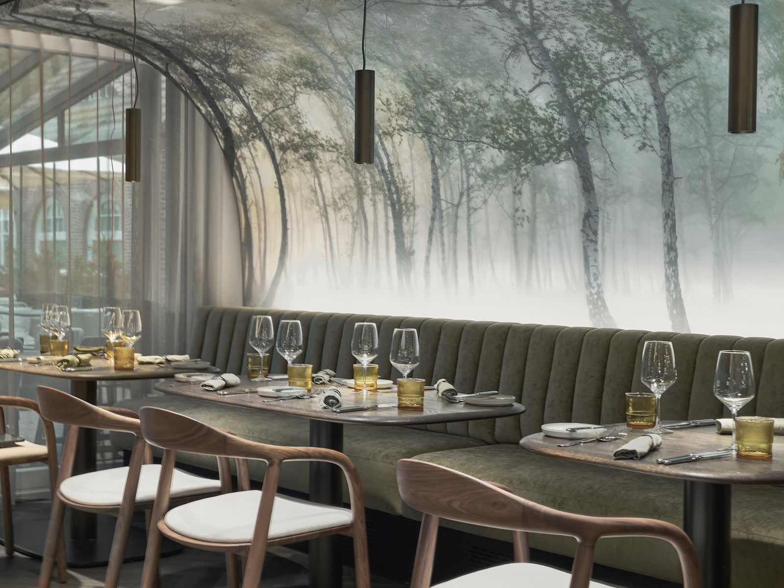 Gastronomie im Herzen des Stadtparks - Das Design schafft eine perfekte Balance zwischen urbanem Flair und idyllischer Natur.