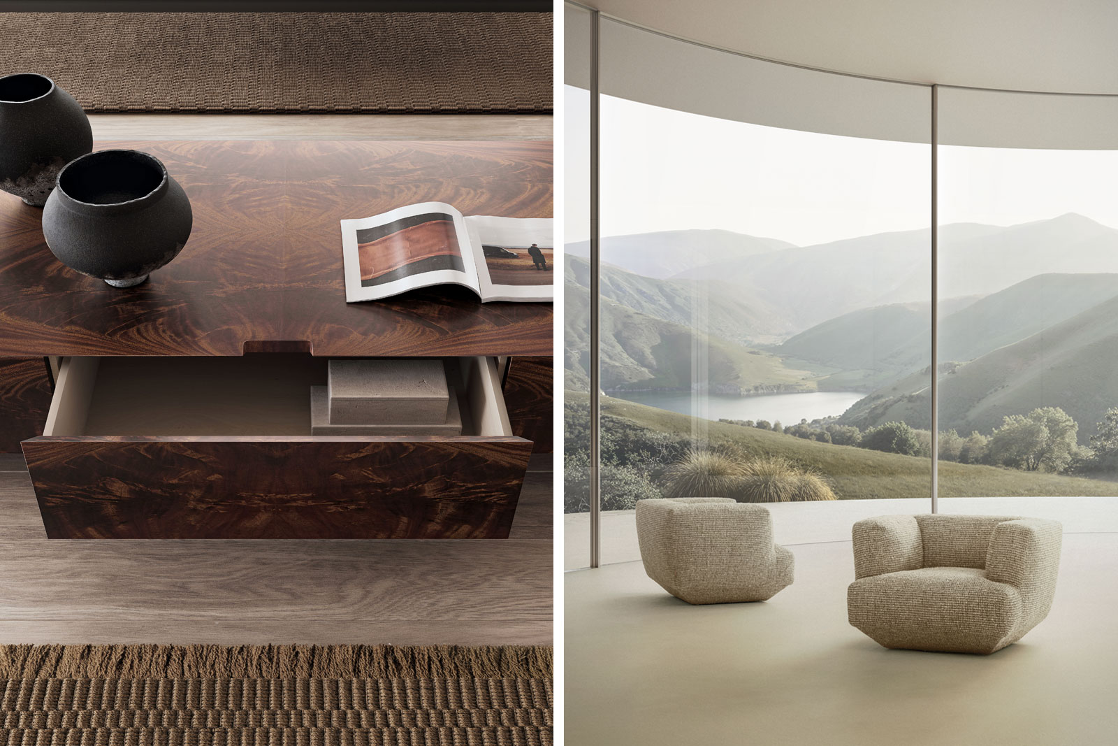 Flexform legt Wert auf Stoffe, Leder, Holz und Metalle, die strenge Qualit&auml;tsstandards erf&uuml;llen