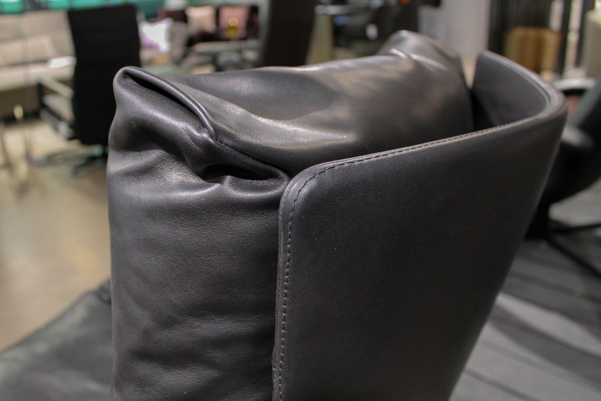 Sessel Cordia Lounge inkl. Hocker, Leder schwarz von COR