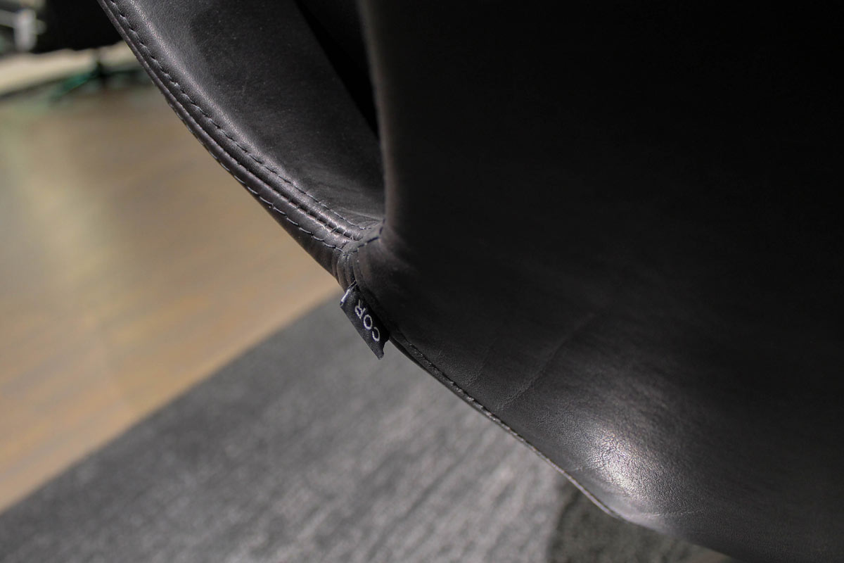 Sessel Cordia Lounge inkl. Hocker, Leder schwarz von COR