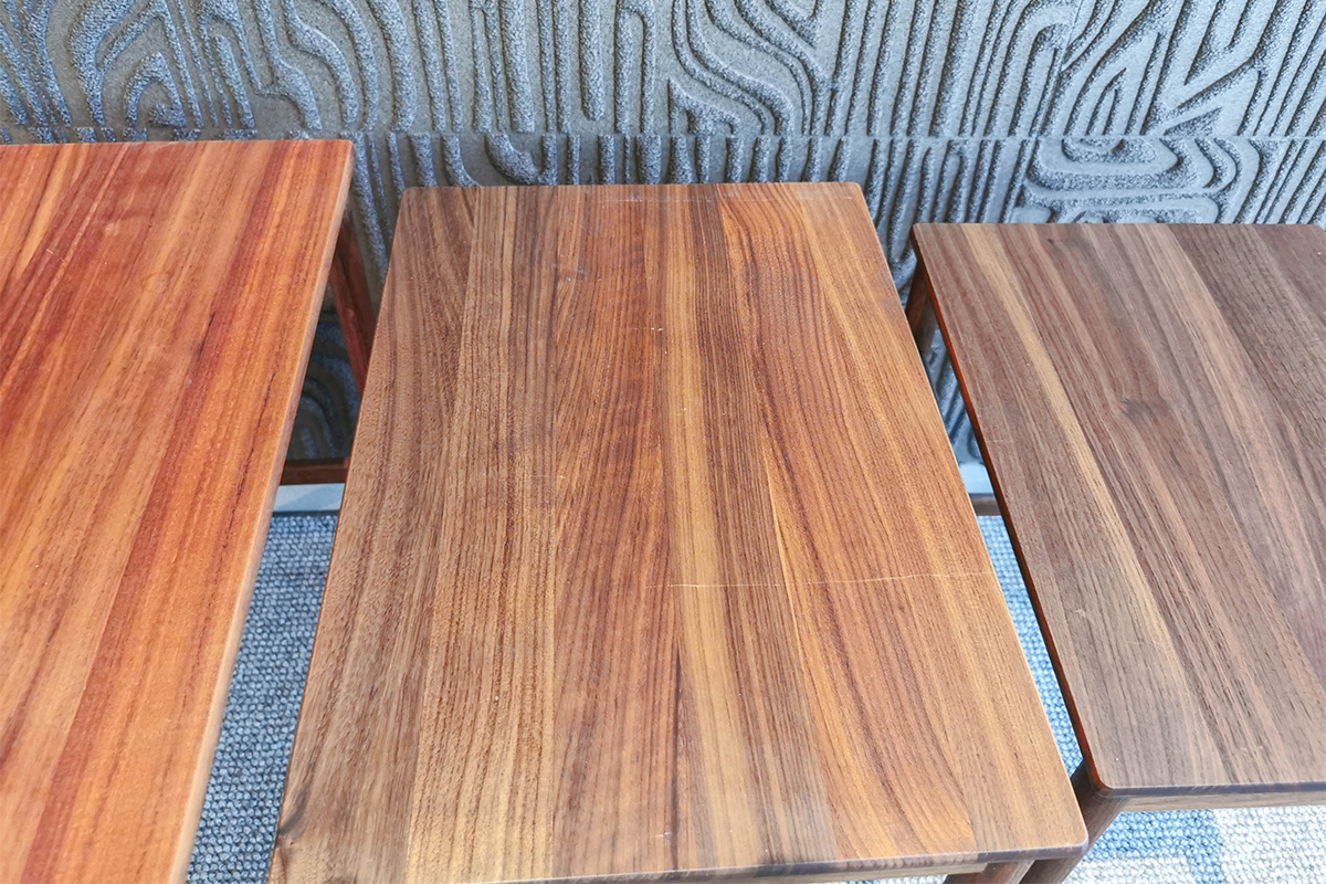 3er Set Beistelltische Nesting Tables Walnuss von Carl Hansen