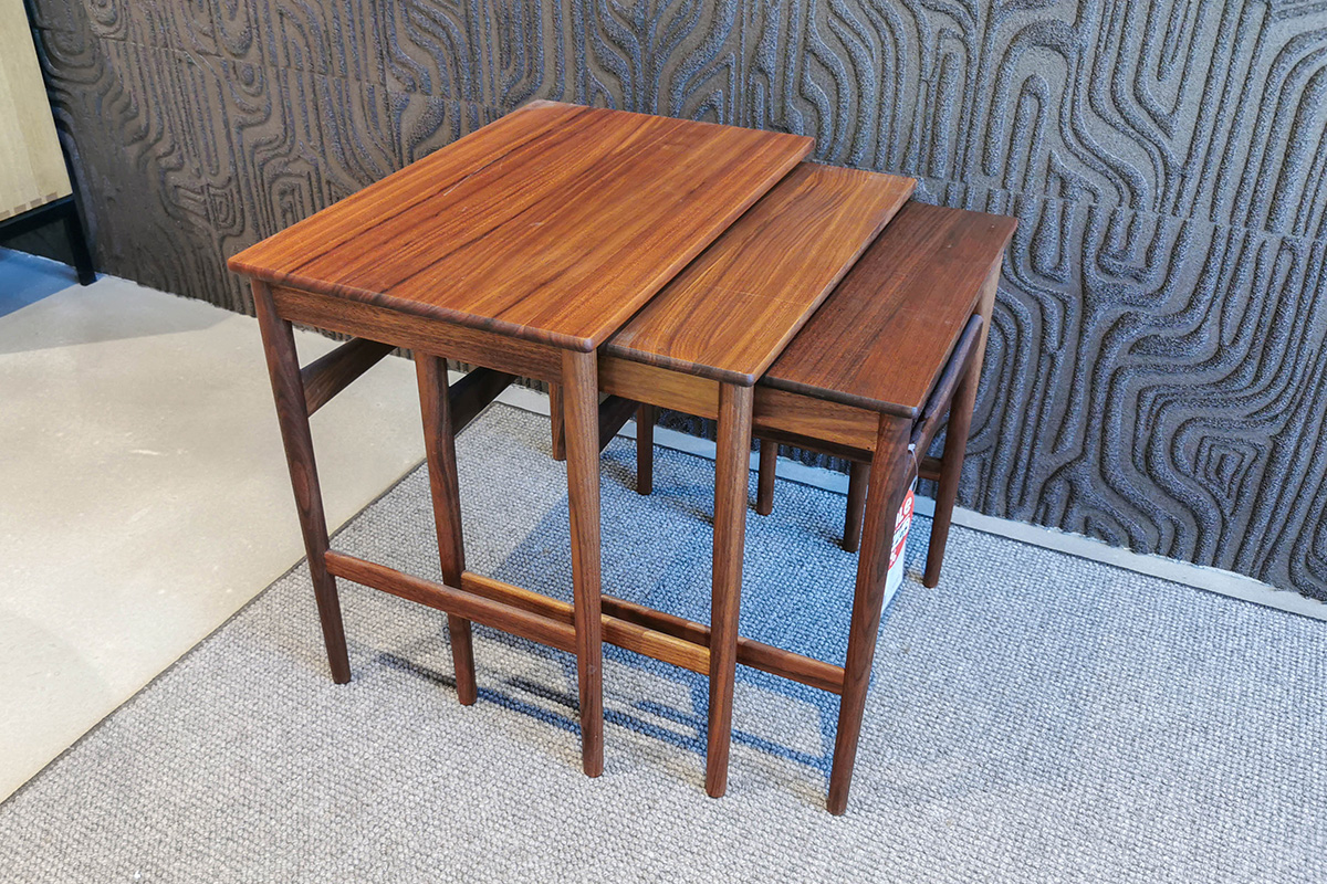 3er Set Beistelltische Nesting Tables Walnuss von Carl Hansen im Sale