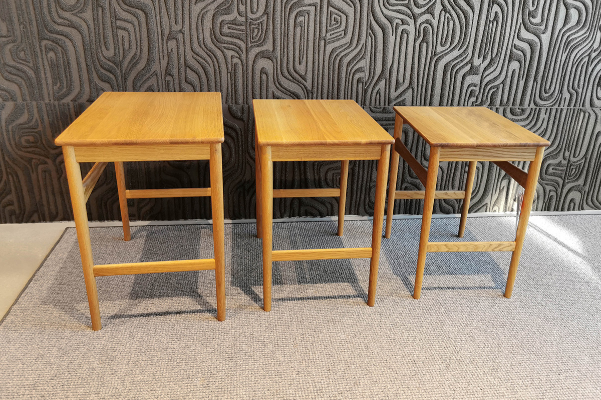 3er Set Beistelltische Nesting Tables Eiche ge�lt von Carl Hansen