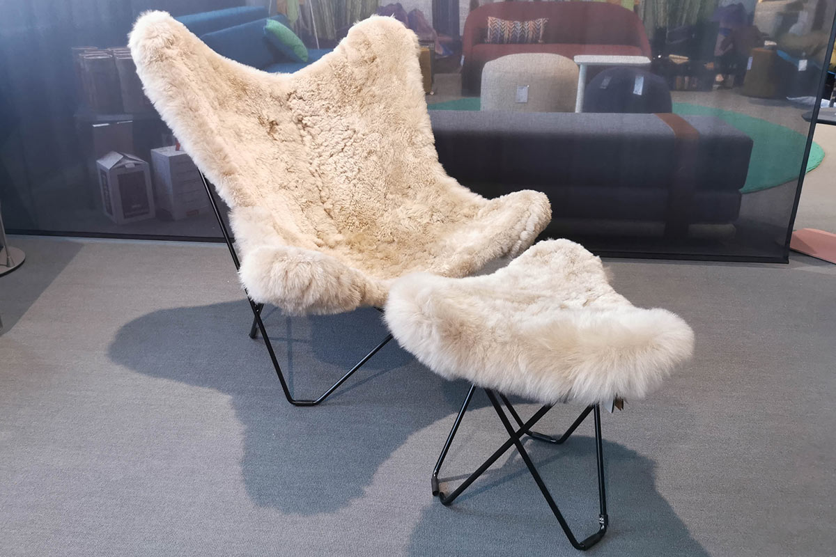 Sessel Butterfly Chair Mariposa inkl. Hocker von WEICH Couture Alpaca
