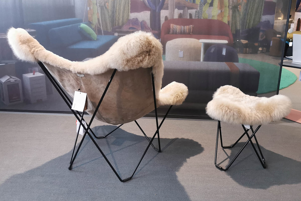 Sessel Butterfly Chair Mariposa inkl. Hocker von WEICH Couture Alpaca