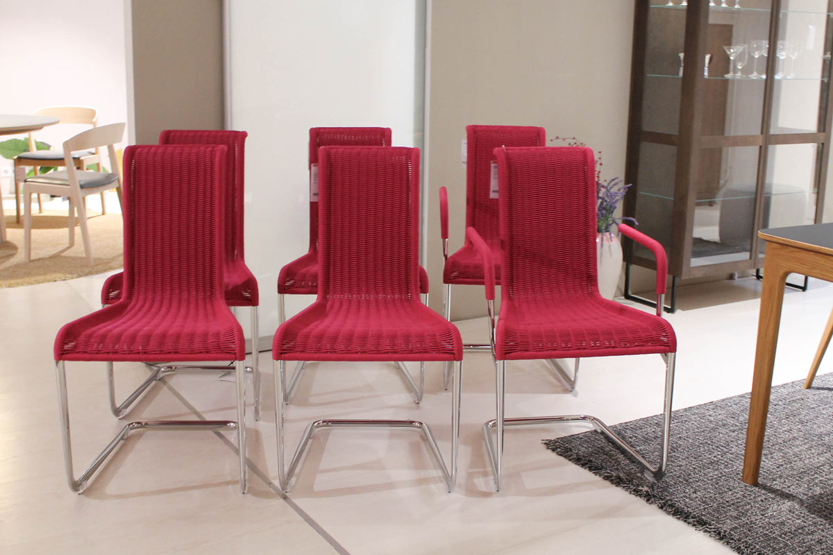 Kragstuhl B20 und D21 6er Gruppe von Tecta